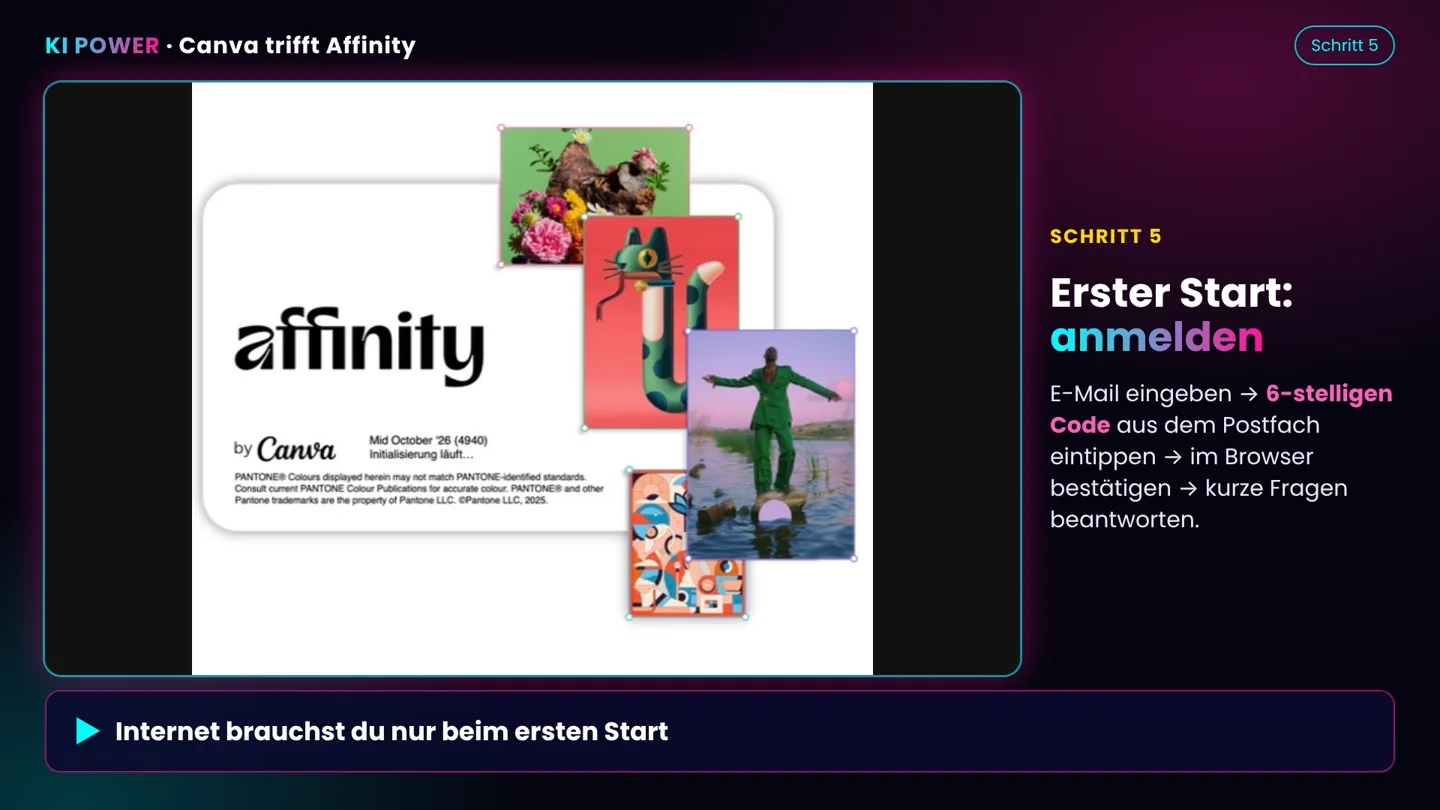 Screenshot: Erster Start