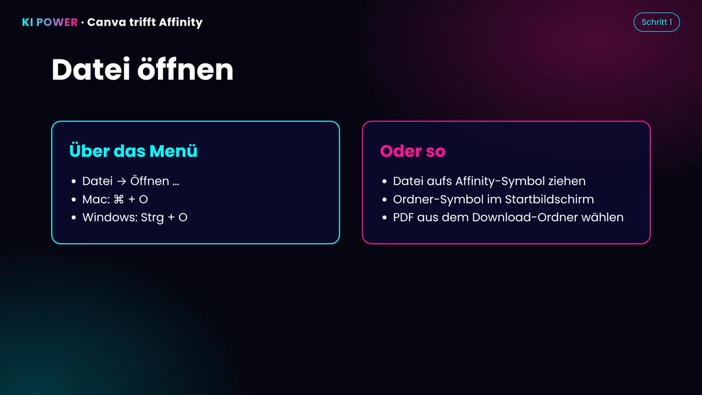 Screenshot: Datei öffnen