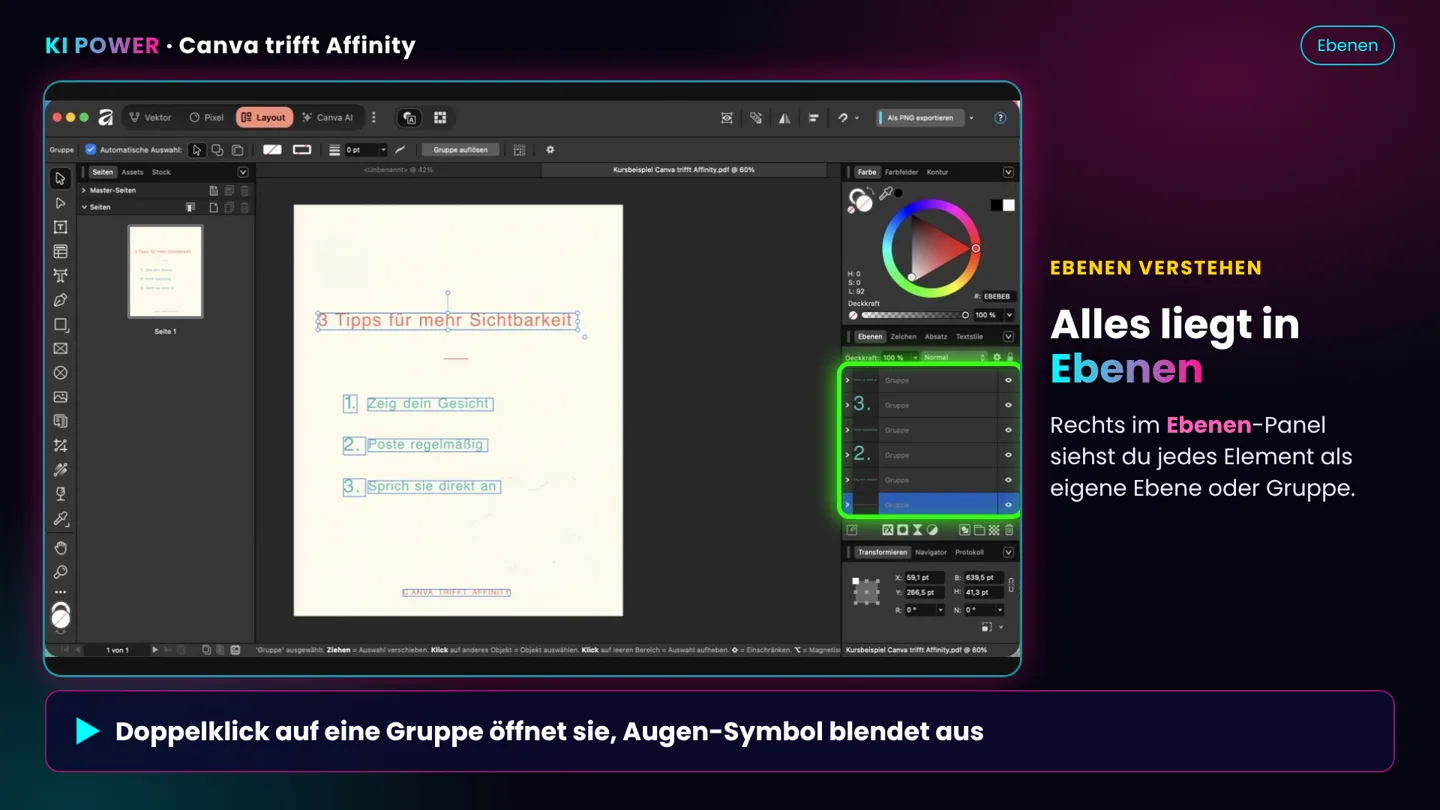 Screenshot: Ebenen nutzen