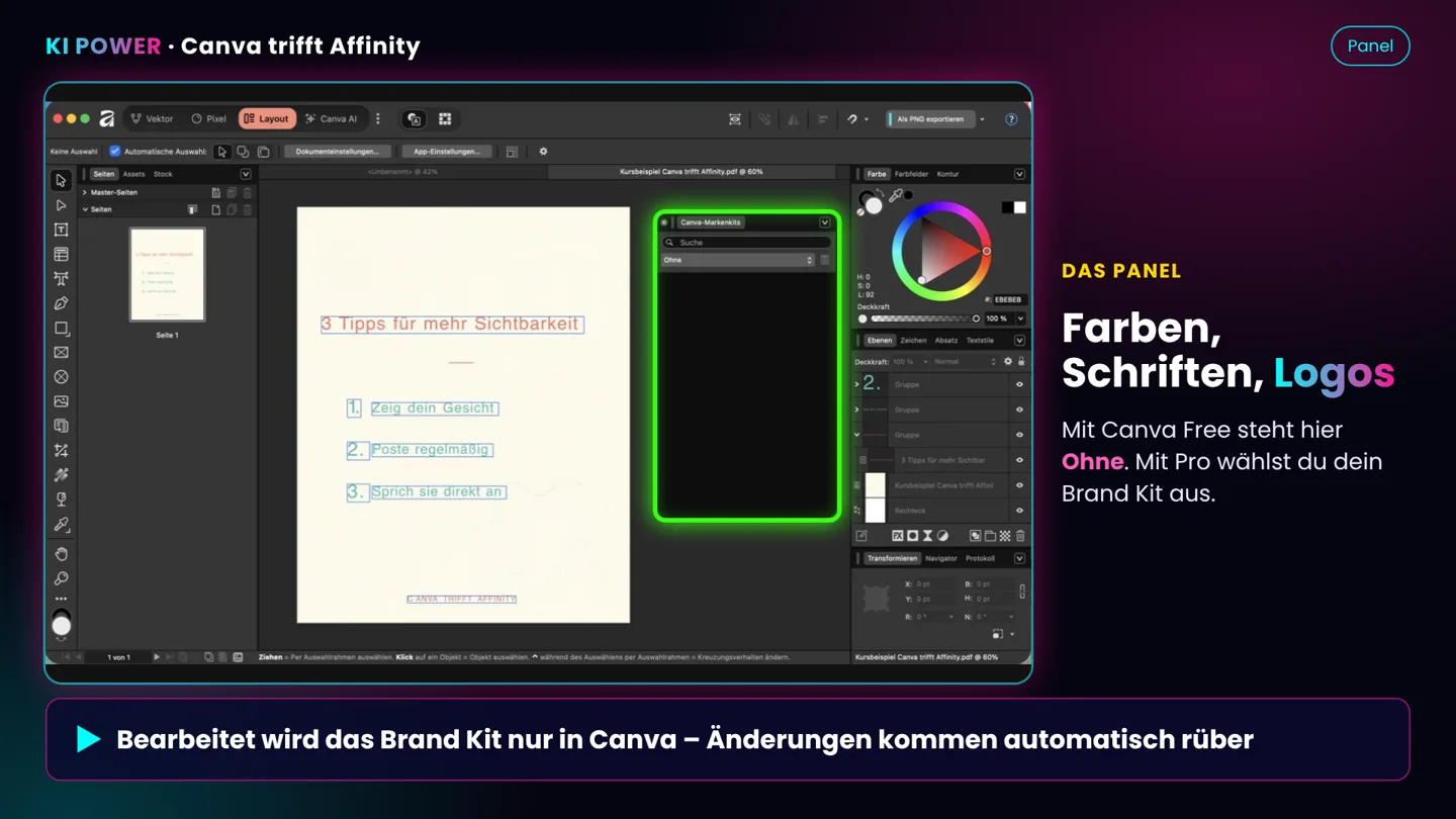 Screenshot: Brand Kit nutzen