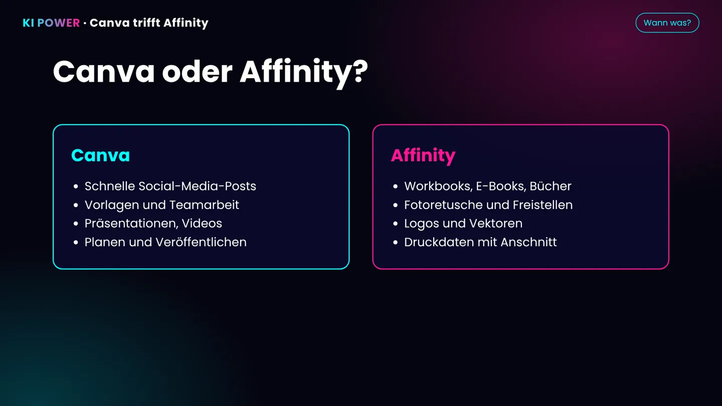 Screenshot: Canva oder Affinity?