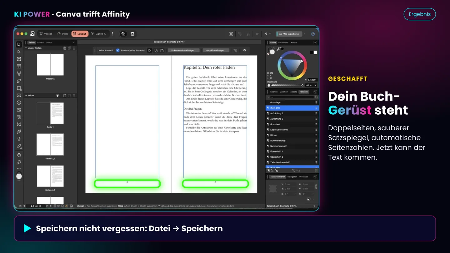 Screenshot: Ergebnis prüfen und speichern